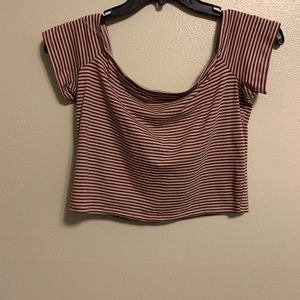 cropped off the shoulder T